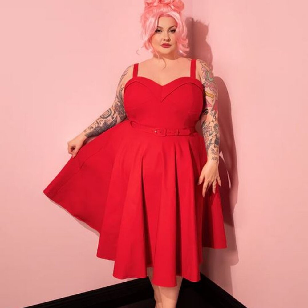 Maneater Swing Dress in Red - Vixen by Micheline Pitt